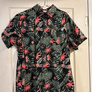 Hurley Tropical Black and Green Men's Shirt